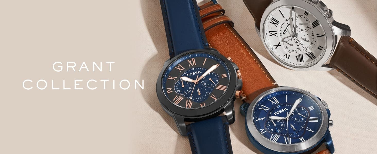 Fossil Men's Grant Quartz Stainless Steel and Leather Watch