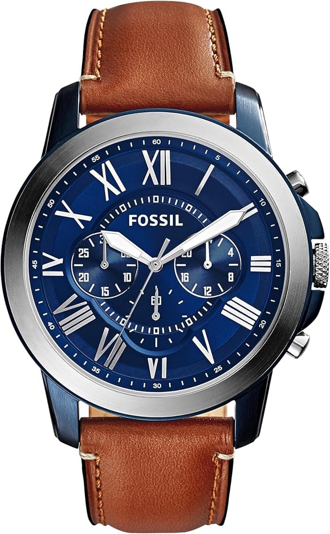 Fossil Men's Grant Quartz Stainless Steel and Leather Watch